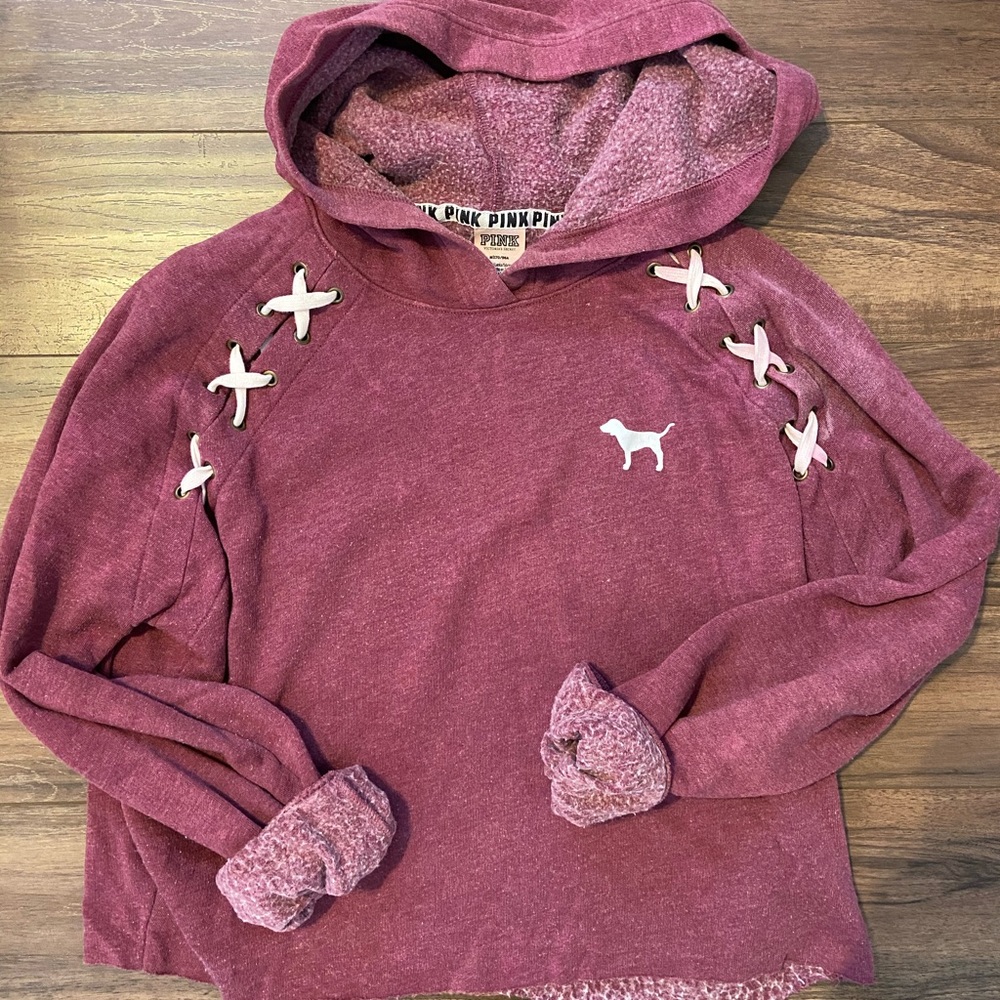 Maroon Crop Hoodie